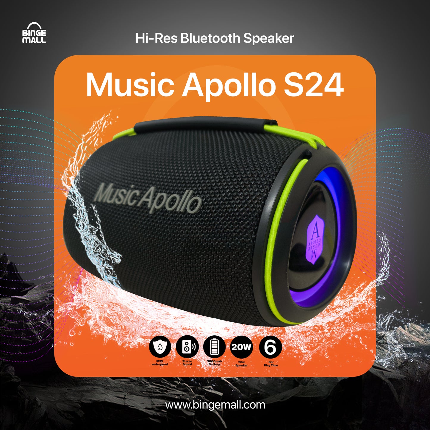 Music Apollo S24 20W Bluetooth Speaker