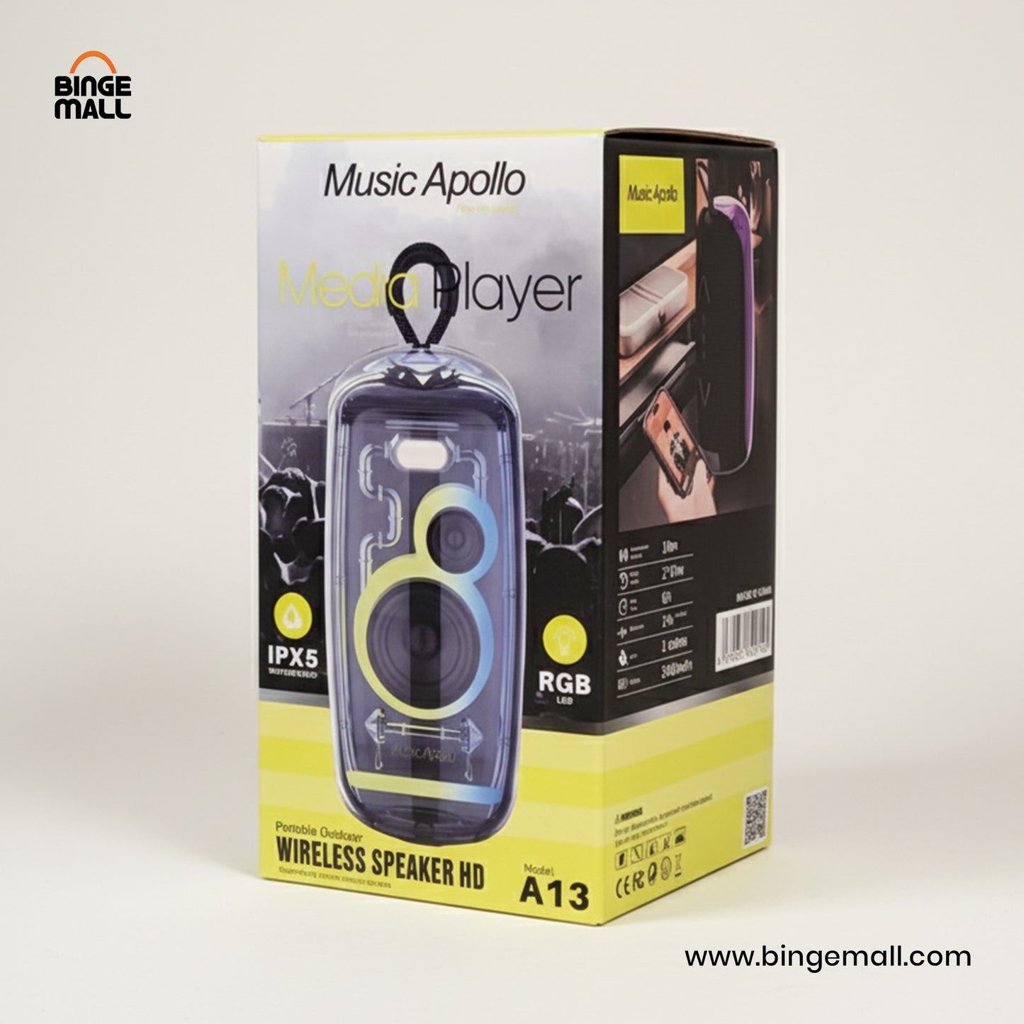Music Apollo A13 20W Transparent RGB Bluetooth Speaker