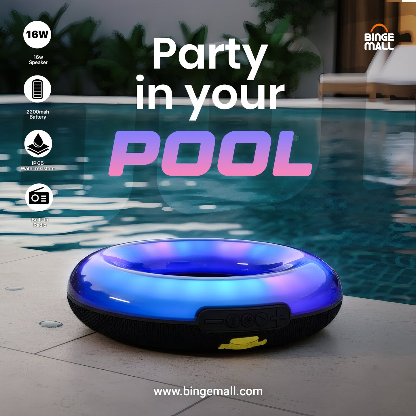 Plus Pocket B-BOX001 Round RBG Speaker