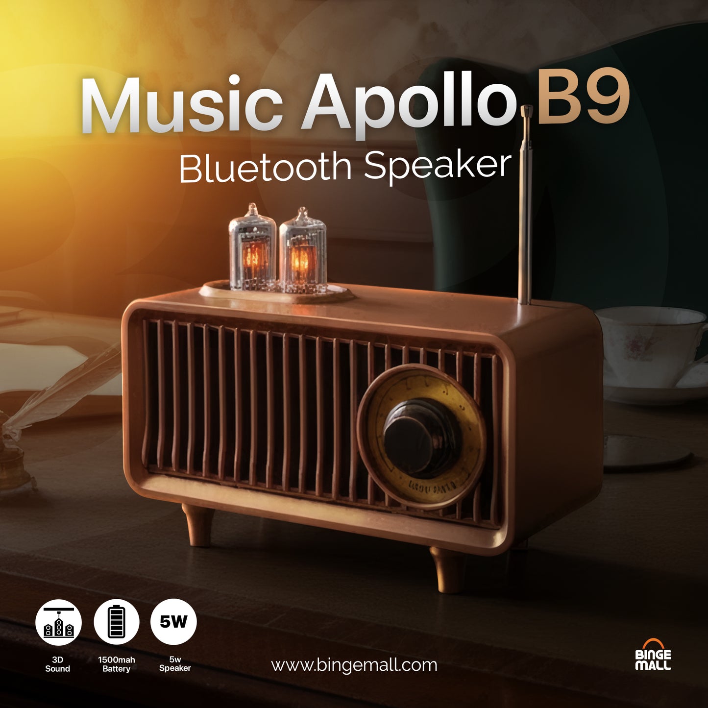 Music Apollo Retro B9 5W Premium Speaker