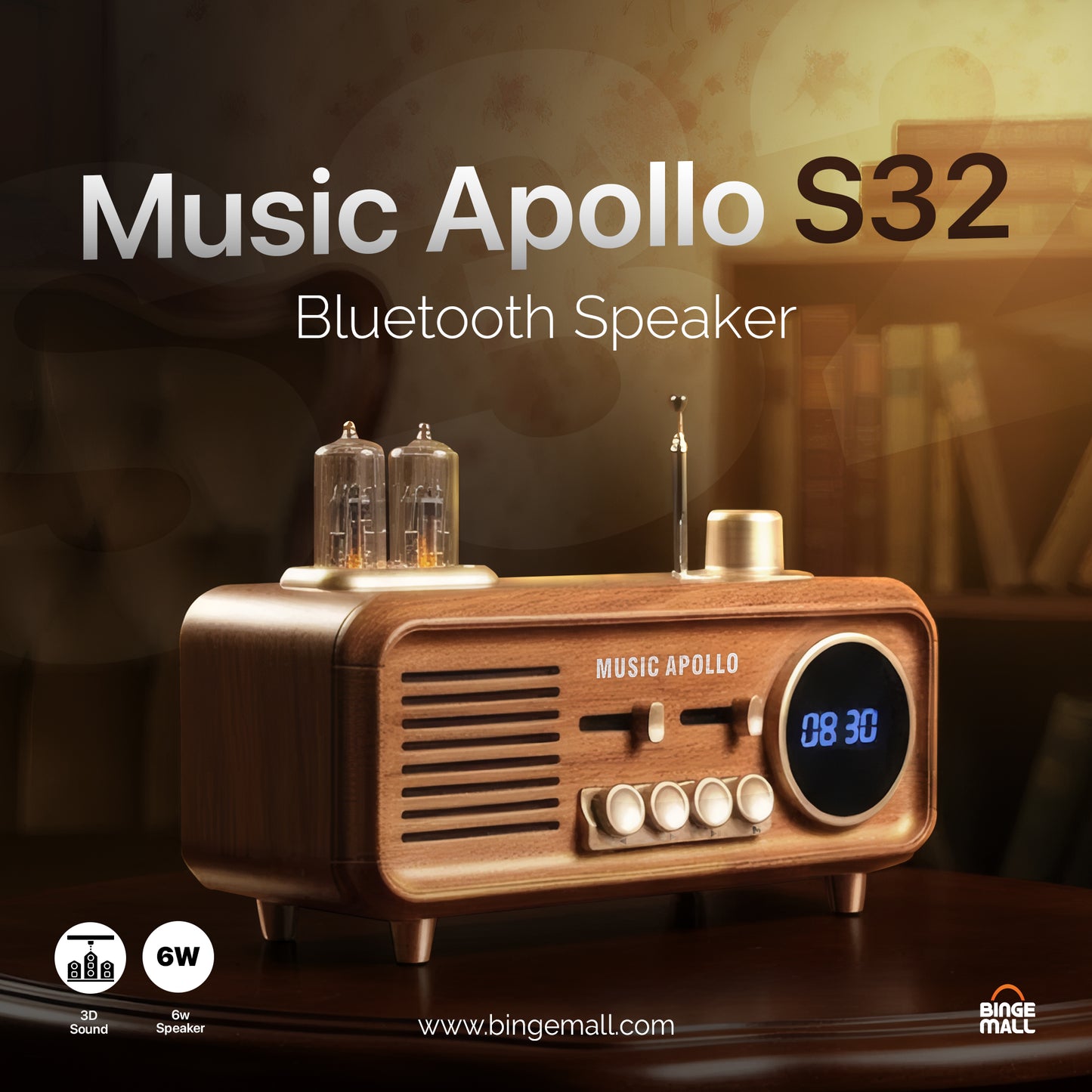 Music Apollo Retro S32 6W Premium Speaker