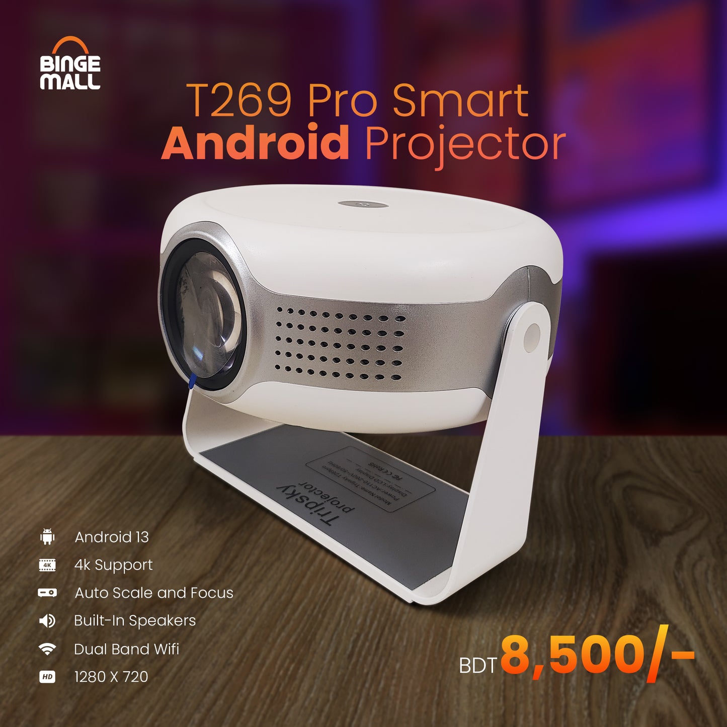 T269 Pro Smart Android Projector