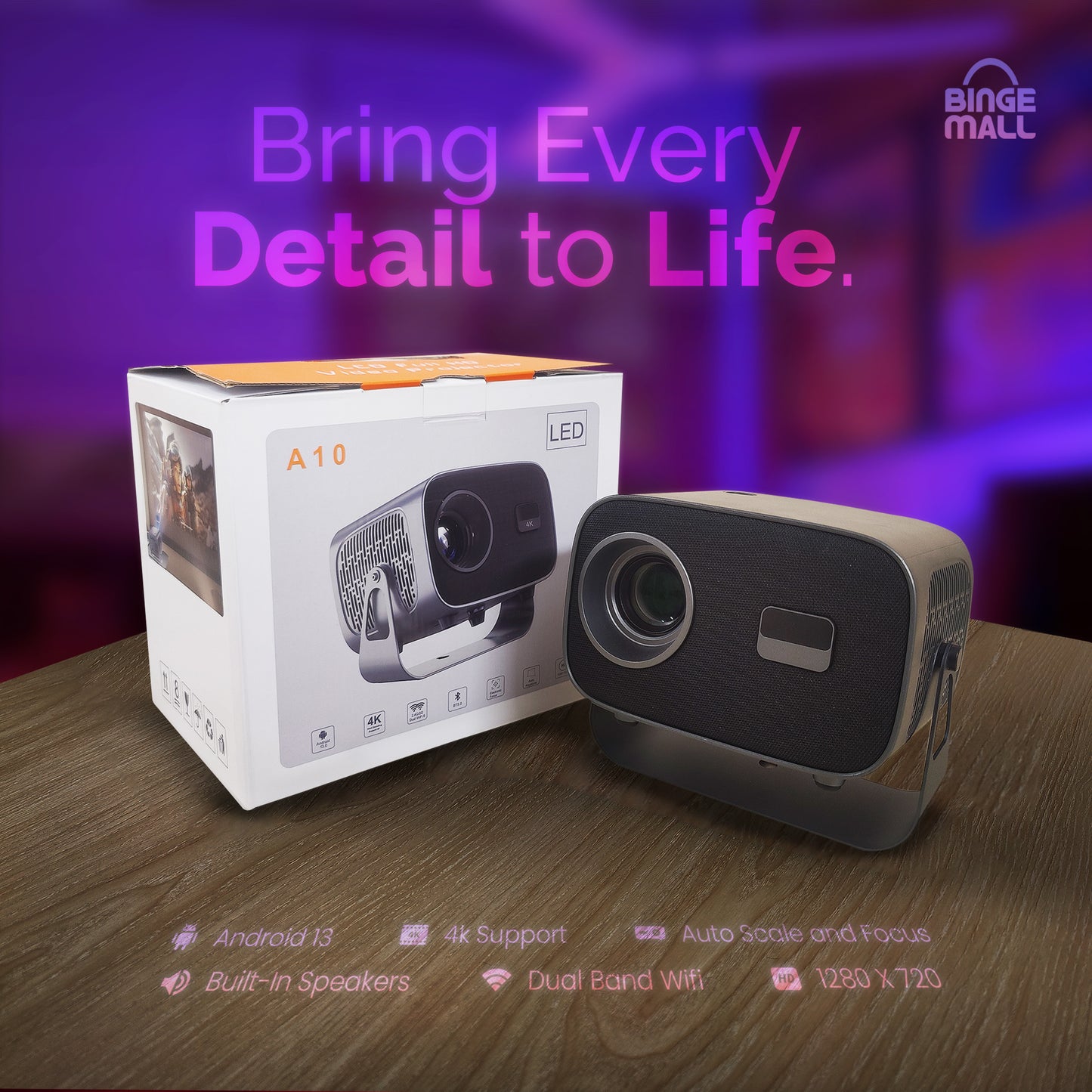 A10 Smart Android Projector